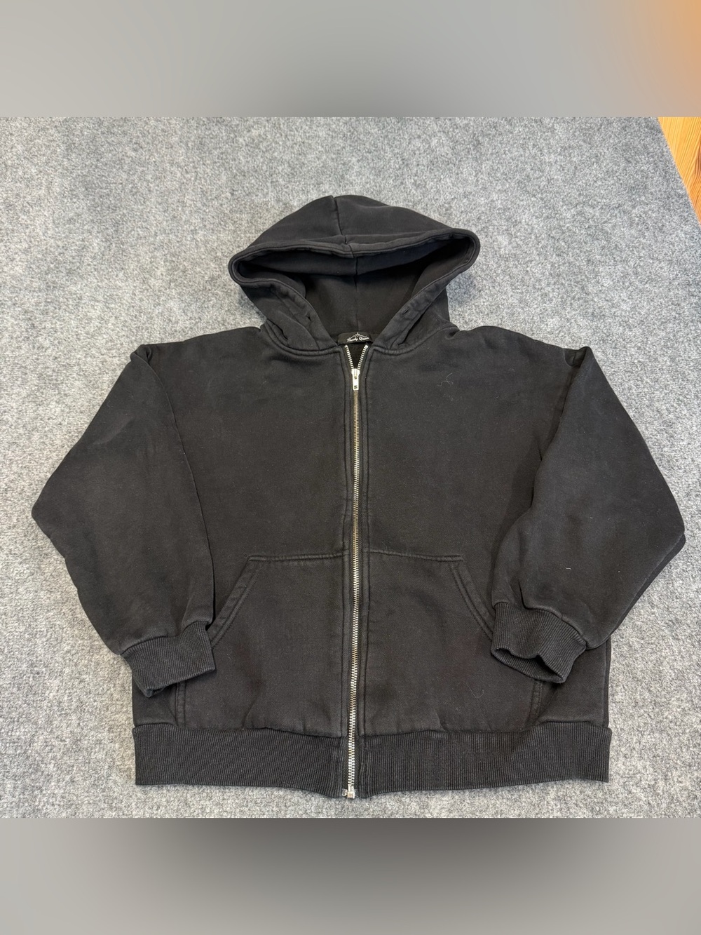 Kids Black Full-Zip Hooded Sweatshirt Jacket